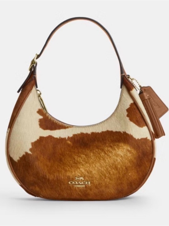 Coach Handbags - 🤎Coach NWT Emily Brown and Cream Calf-hair Cow Print Shoulder Bag/Gold Hardware